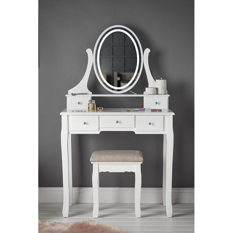Highland Dunes Jessie Dressing Table with Mirror Wayfair.co.uk